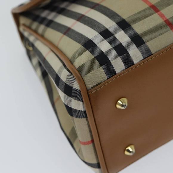 Burberrys Nova Check Hand Bag Canvas 2way Brown Auth yk11790 - Picture 16 of 16